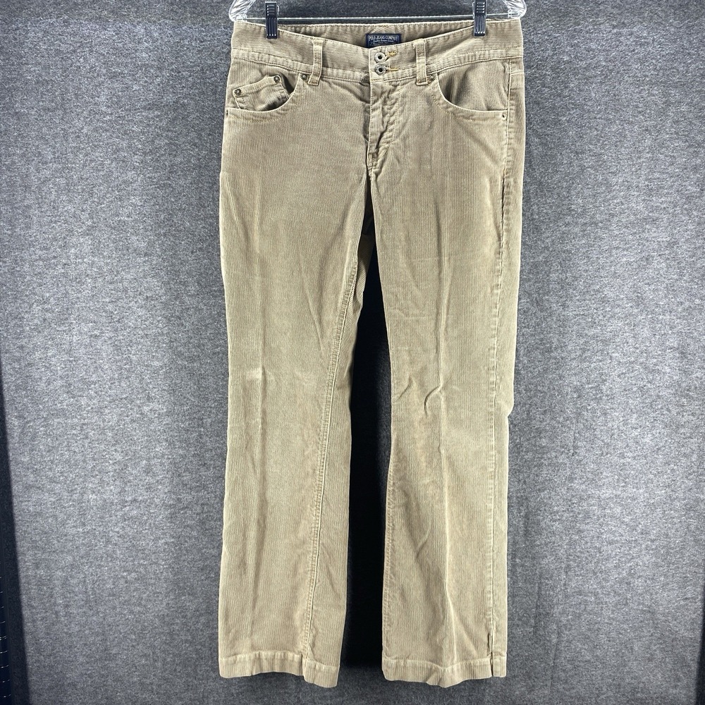 Polo Jeans Co Ralph Lauren Corduroy Pants Women 10x32 Tan Straight Leg Stretch